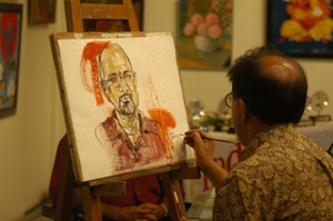 Live Painting demonstration by Shri. Suhas Bahulkar at Artfest 09, Indiaart Gallery